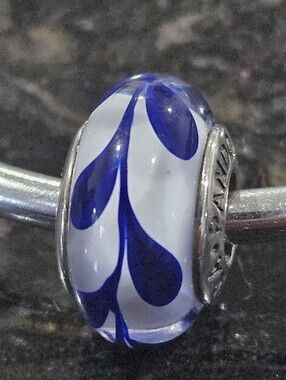 PANDORA Blue Swirl Murano Glass Charm No. 790675
